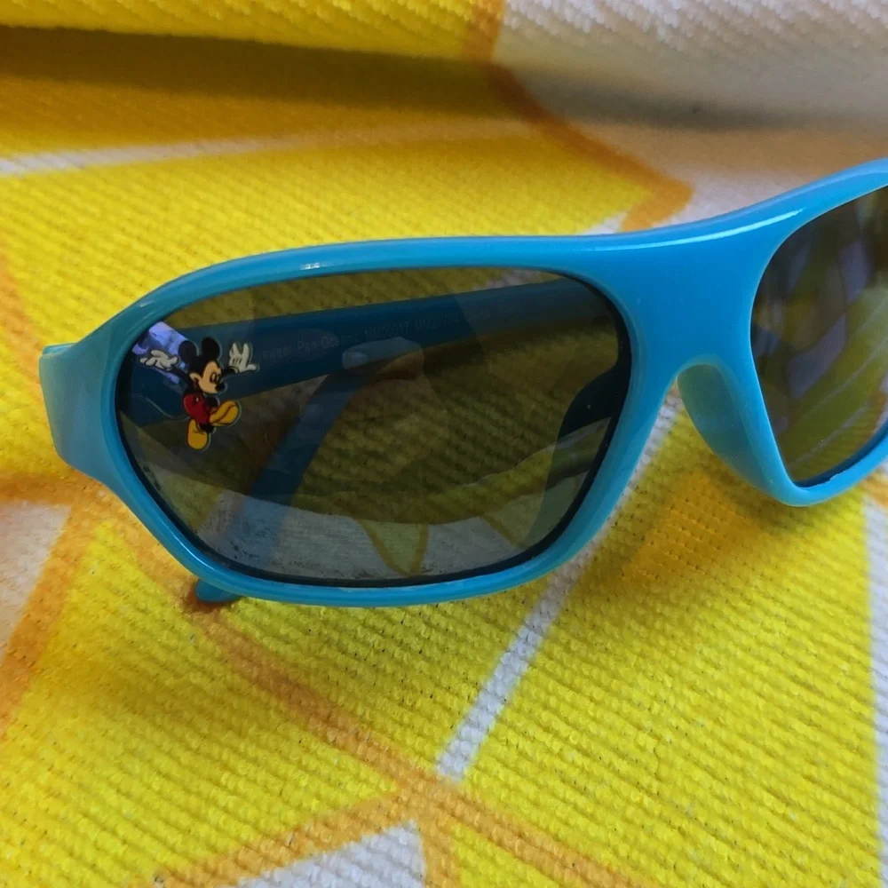 EUC - Disney Mickey Toddler Sunglasses in Blue with Orange tips